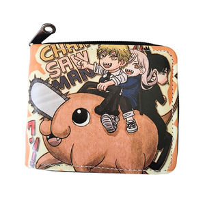 Japanese Anime Chainsaw Man Characters One Size Leather Purse Orange Wallet